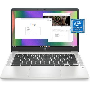 كمبيوتر محمول HP Chromebook 14، Intel Celeron N4120، ذاكرة وصول عشوائي 4 جيجابايت، eMMC سعة 64 جيجابايت، شاشة لمس عالية الدقة 14 بوصة، نظام تشغيل Chrome، رفيع ومحمول، رسومات 4K، عمر بطارية طويل، لوحة مفاتيح رمادية رمادية (14a-na0220nr، 2022، Forest Teal) in Kuwait