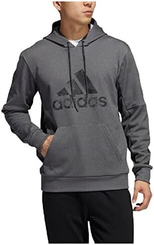 adidas Mens Standard Game and Go Pullover Hoodie, Dark Grey Heather, Medium in Saudi Arabia