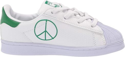 حذاء رياضي Adidas Originals للأطفال Superstar، أبيض/أبيض/أخضر، 8.5 US للأطفال الصغار in Kuwait