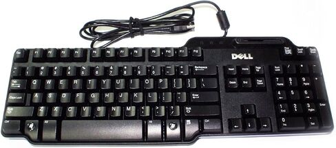 لوحة مفاتيح USB أصلية من Dell SK-3205 104 بمفتاح سلكي KW240, NY559, KW218 مع قارئ بطاقات ذكية (متضمنة مع السائق)، ومسند راحة راحة اليد in Kuwait
