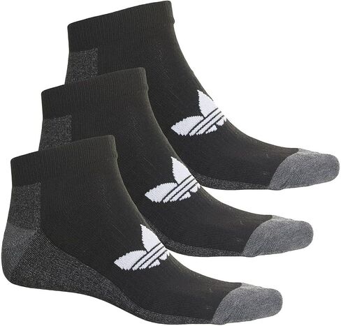 adidas Originals 3 Pair Low cut Socks 90% Polyester, 6% Nylon, 2% Spandex, 2% Rubber Imported Knit-in graphics. Arch compression for support. Moisture-wicking yarn in Saudi Arabia