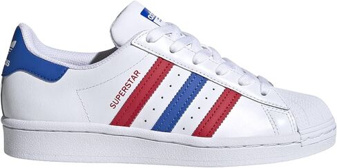 adidas Originals Superstar Sneaker, White/Blue/Scarlet, 5.5 US Unisex Big Kid in Saudi Arabia