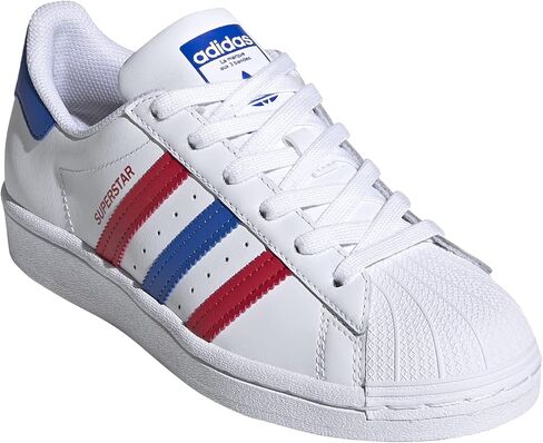 adidas Originals Superstar Sneaker, White/Blue/Scarlet, 5.5 US Unisex Big Kid in Saudi Arabia
