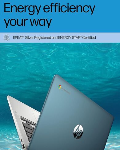 كمبيوتر محمول HP Chromebook 14، Intel Celeron N4120، ذاكرة وصول عشوائي 4 جيجابايت، eMMC سعة 64 جيجابايت، شاشة لمس عالية الدقة 14 بوصة، نظام تشغيل Chrome، رفيع ومحمول، رسومات 4K، عمر بطارية طويل، لوحة مفاتيح رمادية رمادية (14a-na0220nr، 2022، Forest Teal) in Kuwait