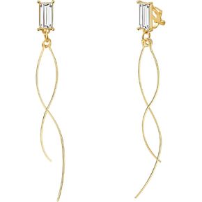Preskiers 2 Pieces Thin Curve Bar, Clip on Earrings,Non Pierced Earrings Long Dangle Earrings for Women in Saudi Arabia