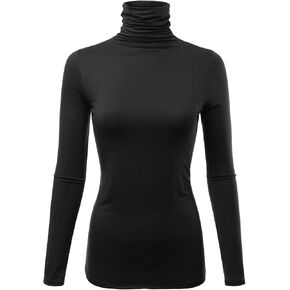 FASHIONOLIC Womens Premium Long Sleeve Turtleneck Lightweight Pullover Top Sweater (S-3X, Made in USA) in Saudi Arabia