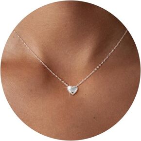 Picuzzy Heart Necklaces for Women, 14k Gold/Sterling Silver Heart Necklace Cute Necklaces Dainty Heart Pendant Necklace Simple Choker Necklaces for Women Trendy Jewelry Gifts for Teen Girls