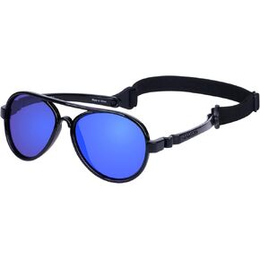 COCOSAND Baby Sunglasses with Strap Flexible Aviator Frame UV Protection for Baby Infant Girl Boy 0-18 Months in Saudi Arabia