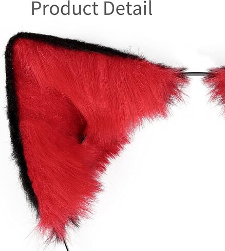 Handmade Fox Wolf Cat Ears Headwear Costume Accessories for Halloween Christmas Cosplay Party (Black) in Kuwait