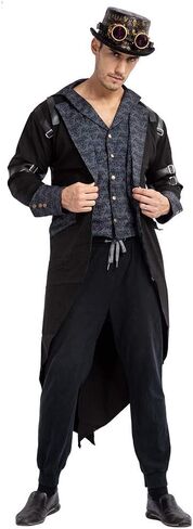 Spooktacular Creations Victorian Steampunk Top Hat w/Classic Goggles Vintage Accessories Set for Adult Halloween Dress Up in Kuwait