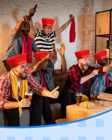 6 قطع من عصابة الرأس المشعرة وعصابة الرأس وإكسسوارات الشعر المستعار المجنون وديكورات الرأس للأطفال البالغين والنساء والرجال زي الحفلات (أحمر أبيض أزرق) in Kuwait