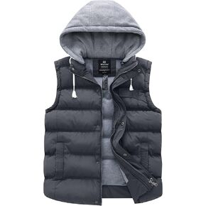 Wantdo Women's Quilted Puffer Vest Thicken Warm Winter Coat with Removable Hood