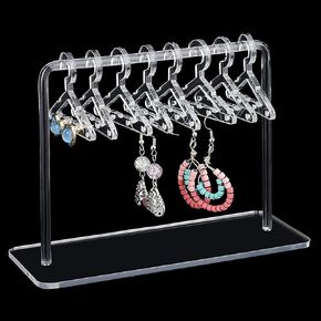 PH PandaHall 2 Set Acrylic Earring Holder, Coat Hanger Jewelry Display 60 Holes Dangle Earring Hanging Organizer Ear Studs Display Rack for Retail Show Personal Exhibition, 5.9x2.3x4.1inch in Saudi Arabia