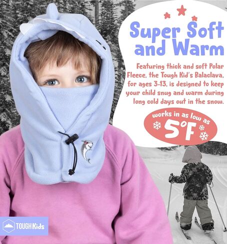 Kids Winter Hat with Mask - Ski Mask for Kids - Ninja Kids Balaclava & Winter Face Mask for Kids w/Hood - Toddler Balaclava in Kuwait