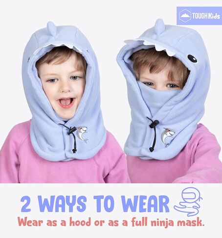 Kids Winter Hat with Mask - Ski Mask for Kids - Ninja Kids Balaclava & Winter Face Mask for Kids w/Hood - Toddler Balaclava in Kuwait
