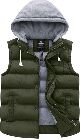 Wantdo Women's Quilted Puffer Vest Thicken Warm Winter Coat with Removable Hood in Kuwait