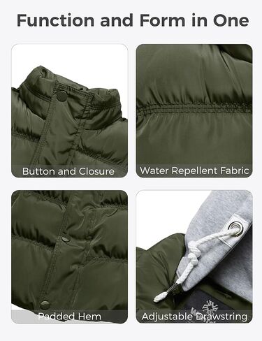 Wantdo Women's Quilted Puffer Vest Thicken Warm Winter Coat with Removable Hood in Kuwait