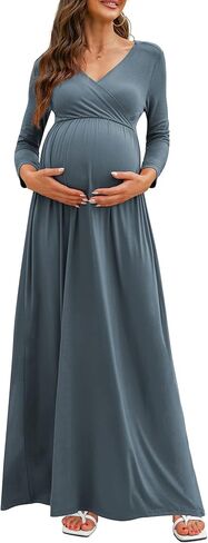 فستان الحمل Xpenyo مقاس كبير، فساتين طويلة للرضاعة لالتقاط الصور لحفلة استقبال المولود الجديد in Kuwait