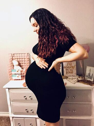 Liu & Qu Women's Maternity Dress Summer Casual Bodycon Pregnancy Dresses | Short Sleeve,Side Ruched,Crew Neck,Knee Length,Soft Stretch Fabric,Maternity Clothes for Baby Shower & Daily Wear in Saudi Arabia
