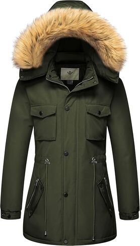 WenVen Women's Winter Waterproof Warm Parka Jacket with Detachable Fur Hood in Kuwait