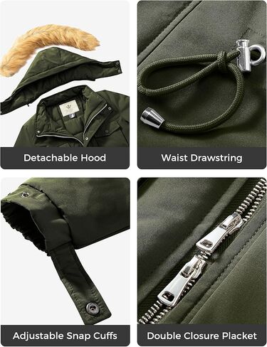 WenVen Women's Winter Waterproof Warm Parka Jacket with Detachable Fur Hood in Kuwait