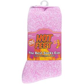 HOT FEET Boys and Girls 2 Pack Heavy Thermal Socks - Traps in Warmth - Thick Insulated Crew for Hiking and Cold Weather in Kuwait