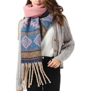 Scarfs for Women - Fashion Long Scarf Shawl, Women's Scarves & Wraps in Fall Winter Warm Blanket Scarf, Classic Tassel Plaid Tartan Mohair Fish Bones Large Scarf in Kuwait