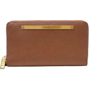 Fossil Women's Liza Leather Zip Around Clutch Wallet With Retractable Wristlet Strap for Women in Kuwait