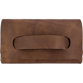 Hide & Drink, Clutch Bag With Handle Handmade from Full Grain Leather - Wallet for Cards, Money, Stylish Handbag, Pocketbook