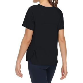 THE GYM PEOPLE Women's Short Sleeve Workout Shirts Breathable Yoga T-Shirts with Side Slits Athletic Tee Tops