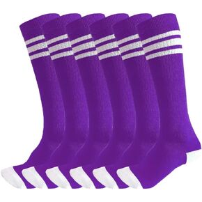 3 Pairs of juDanzy Knee High Boys or Girls Stripe Tube Socks for Soccer, Basketball, Uniform and Everyday Wear in Saudi Arabia