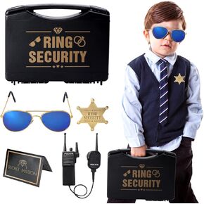 Ring Bearer Wedding Ring Security Box Include Special Agent ID Card Shades Ring Box For Kids Ring Bearer Proposal Gift (Set A) in Kuwait