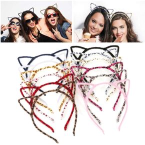 Unomor 12PCS Cat Ears Hair Headband Fluffy Hair Hoop for Cat Birthday Party Supplies and Daily Accessories, with 12 Colors in Saudi Arabia