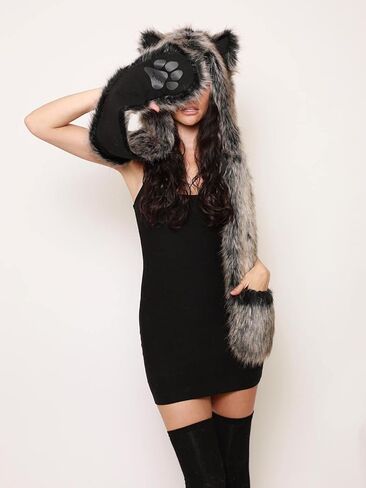 غطاء رأس من الفرو الصناعي باللون الرمادي من SpiritHoods، للجنسين، مقاس واحد in Saudi Arabia