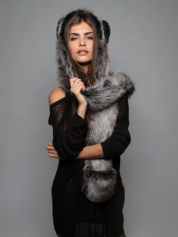 غطاء رأس من الفرو الصناعي باللون الرمادي من SpiritHoods، للجنسين، مقاس واحد in Saudi Arabia