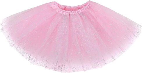 Girl's Princess 4 Layered Dress Up Tulle Tutu Skirt with Sparkling Sequins in Kuwait