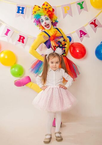 Girl's Princess 4 Layered Dress Up Tulle Tutu Skirt with Sparkling Sequins in Kuwait