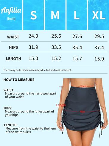 ALove Womens High Waisted Drawstring Swim Skirts Ruched Tummy Control Swimsuit Bottoms in Kuwait