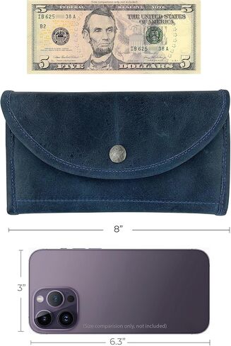 Hide & Drink, Snap Clutch Wallet for Women, Money Holder and Card Organizer with Zippered Pouch, Full Grain Leather, Handmade, Bourbon Brown in Kuwait