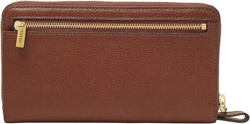 Fossil Women's Liza Leather Zip Around Clutch Wallet With Retractable Wristlet Strap for Women in Kuwait