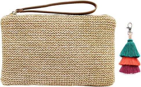 AGNETA Straw Clutch for Women Straw Purse Hand Wrist Type Summer Beach bag Handbags Wallet in Saudi Arabia