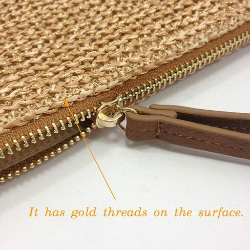 AGNETA Straw Clutch for Women Straw Purse Hand Wrist Type Summer Beach bag Handbags Wallet in Saudi Arabia