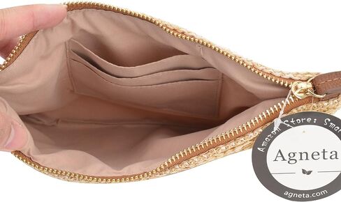 AGNETA Straw Clutch for Women Straw Purse Hand Wrist Type Summer Beach bag Handbags Wallet in Saudi Arabia