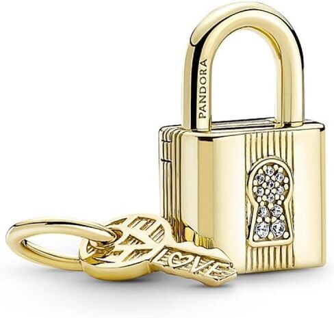 PANDORA Padlock And Key Dangle Charm 14K Gold-Plated in Saudi Arabia