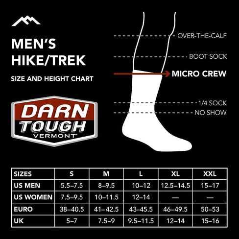 Darn Tough (Style #1466 Men's Merino Wool Hiker Micro Crew Cushion Socks in Saudi Arabia