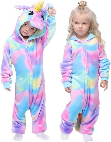 Easuit Rainbow Unicorn Onesie Pajamas Animal زي الهالوين التنكري للأطفال in Kuwait