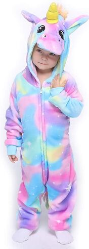 Easuit Rainbow Unicorn Onesie Pajamas Animal زي الهالوين التنكري للأطفال in Kuwait