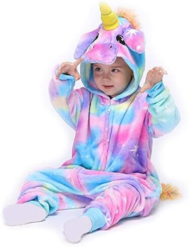 Easuit Rainbow Unicorn Onesie Pajamas Animal زي الهالوين التنكري للأطفال in Kuwait