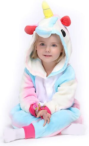 Easuit Rainbow Unicorn Onesie Pajamas Animal زي الهالوين التنكري للأطفال in Saudi Arabia
