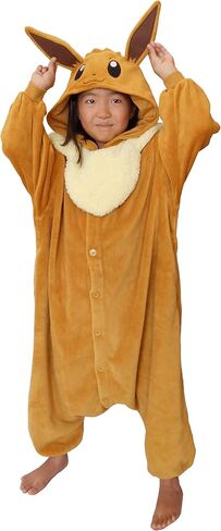 SAZAC Kigurumi - Pokemon - Eevee - Onesie Jumpsuit Halloween Costume - Kids Size (5-9 Year Old) in Saudi Arabia